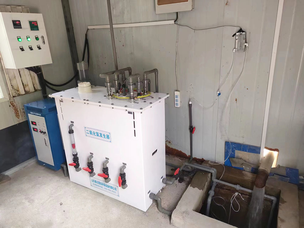 山東某酒店采用100g/h電解二氧化氯發生器進行酒店用水消毒